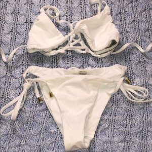 Beach bunny white triangle bikini